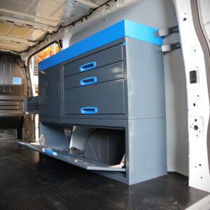 127 cm päädystä aukeava hyllykkö laaitkosto vetolaatikoilla ford custom