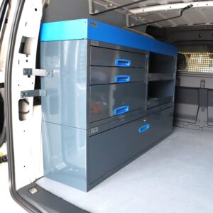 152 cm pakettiauton hyllykkö laatikosto avohyllyillä