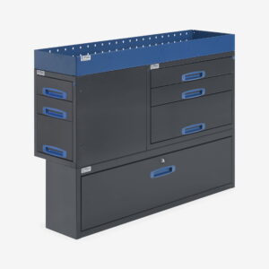 127 CM PÄÄDYSTÄ AUKEAVA HYLLYKKÖ LAATIKOSTO VETOLAATIKOILLA KAPEA ALAKAAPPI, KORKEUS 96 CM