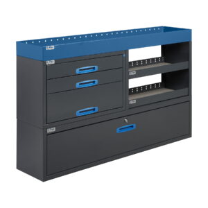 152 cm hyllykkö / laatikosto avohyllyillä