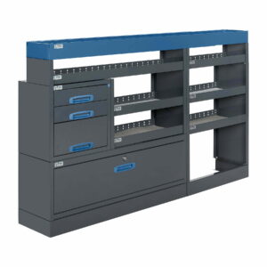 205 CM HYLLYKKÖ LAATIKOSTO AVOHYLLYILLÄ CUSTOM, korkeus 123 cm