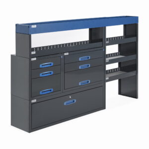 205 CM HYLLYKKÖ LAATIKOSTO VETOLAATIKOILLA, KORKEUS 123 CM