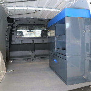 100 cm päädystä aukeava hyllykkö / laatikosto avohyllyillä