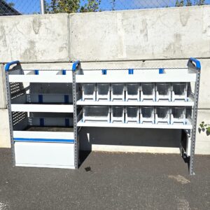 Käytetty 198 cm sortimo pakettiauton hylly ottolaatikoilla